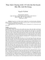 Thực hiện chương trình 135 trên địa bàn huyện bắc mê, tỉnh hà giang