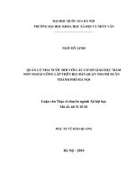 Quản lý nhà nước đối với các cơ sở giáo dục mần non ngoài công lập trên địa bàn quận thanh xuân thành phố hà nội 