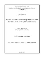 Luận văn thạc sĩ nghiên cứu phát triển du lịch dải ven biển hà tiên  kiên lương, tỉnh kiên giang 
