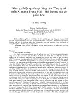 Đánh giá hiệu quả hoạt động của công ty cổ phần xi măng trung hải – hải dương sau cổ phần hóa