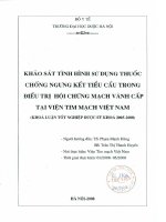 Khảo sát tình hình sử dụng thuốc chống ngưng kết tiểu cầu trong điều trị hội chứng mạch vành cấp tại viện tim mạch việt nam