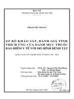 Sơ bộ khảo sát, đánh giá tính thích ứng của danh mục thuốc bảo hiểm y tế với mô hình bệnh tật