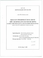 Khảo sát tình hình sử dụng thuốc điều trị bệnh lupus ban đỏ hệ thống tại khoa miễn dịch   dị ứng lâm sàng bệnh viện bạch mai