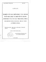Nghiên cứu đặc điểm thực vật, thành phần hóa học và một số tác dụng sinh học của cây lục thảo hoa thưa (chlorophytum laxum r  br) họ lục thảo (anthericaceae)