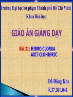 Bài giảng điện tử  hiđro clorua  axit clohiđric, hóa học lớp 10NC