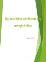 Nguy cơ sức khỏe do phơi nhiễm asen trong nước ngầm ở hà nam