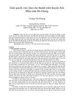 Giải quyết việc làm cho thanh niên huyện xín mần tỉnh hà giang