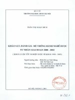 Khảo sát, đánh giá hệ thống hành nghề dược tư nhân giai đoạn 2000   2002