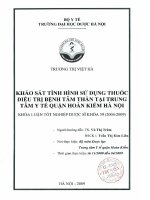 Khảo sát tình hình sử dụng thuốc điều trị bệnh tâm thần tại trung tâm y tế quận hoàn kiếm, hà nội