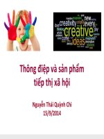 THÔNG điệp và sản PHẨM TIẾP THỊ xã hội 