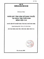 Khảo sát tình hình sử dụng thuốc tại khoa tâm   thần kinh bệnh viện 19 8