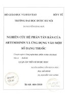 Nghiên cứu hệ phân tán rắn của artemisinin và ứng dụng vào một số dạng thuốc