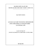 Gắn đào tạo nghề với chương trình đổi mới công nghệ trong các doanh nghiệp tại tỉnh bạc liêu 
