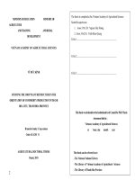 STUDYING THE CROP PLANT RESTRUCTURE IN THE ORIENTATION OF COMMODITY PRODUCTION IN THANH HOA CITY, THANH HOA PROVINCE