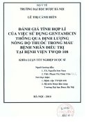 Đánh giá tính hợp lý của việc sử dụng gentamicin thông qua định lượng nồng độ thuốc trong máu bệnh nhân điều trị tại bệnh viện TW quân đội 108