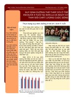 SUY DINH DƯỠNG THỂ THẤP còi ở TRẺ EM dưới 5 TUỔI tại sơn LA và NGUY cơ THAY đổi CHẤT LƯỢNG CUỘC SỐNG 