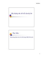 XÂY DỰNG các CHỈ số của dự án 