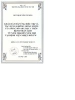 Khảo sát đáp ứng điều trị và tác dụng không mong muốn của phác đồ ARV bậc 1 trên bệnh nhân AIDS từ năm 2006 đến năm 2009 tại bệnh viện nhiệt đới TW