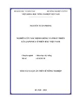 Tóm tắt luận án nghiên cứu xác định giống và phát triển lúa japonica ở miền bắc việt nam (Tóm tắt + toàn văn)
