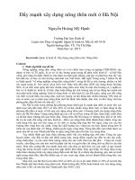 Đẩy mạnh xây dựng nông thôn mới ở hà nội