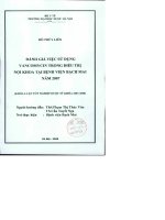 Đánh giá việc sử dụng thuốc vancomycin trong điều trị nội khoa tại bệnh viện bạch mai năm 2007