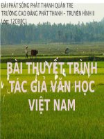 BÀI THUYẾT TRÌNH TÁC GIẢ VĂN HỌC VIỆT NAM