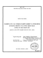 Nghiên cứu các stress nghề nghiệp và tình hình sử dụng thuốc của công nhân may công ty may đáp cầu