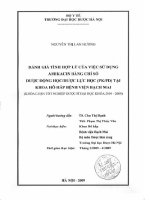 Đánh giá tính hợp lý của việc sử dụng amikacin bằng chỉ số dược động học  dược lực học ( PK PD) tại khoa hô hấp bệnh viện bạch mai