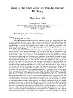 Quản lý nhà nước về du lịch trên địa bàn tỉnh hà giang