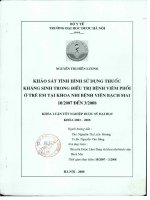 Khảo sát tình hình sử dụng thuốc kháng sinh trong điều trị bệnh viêm phổi ở trẻ em tại khoa nhi bệnh viện bạch mai