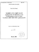 Nghiên cứu chiết xuất ajmalicin từ rễ dừa cạn ( catharanthus roseus g  don ) và bào chế viên nén ajmalicin