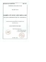 Nghiên cứu dược liệu đơn lá đỏ ( excoecaria cochinchinensis lour  var  cochinchinensis)