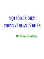 MỘT số KHÁI NIỆM về QUẢN lý dự án 