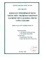 Khảo sát tình hình sử dụng thuốc điều trị bệnh parkinson tại bệnh viện lão khoa trung ương năm 2009