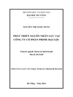 Phát triển nguồn nhân lực tại công ty cổ phần PRIME đại lộc