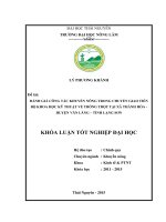Đánh giá công tác khuyến nông trong chuyển giao tiến bộ khoa học kỹ thuật về trồng trọt tại xã thành hòa   huyện văn lãng – tỉnh lạng sơn