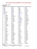 Nội dung ôn tập HKII tiếng anh lớp 10