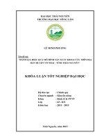 Đánh giá hiệu quả mô hình sản xuất khoai tây trên địa bàn huyện võ nhai   tỉnh thái nguyên