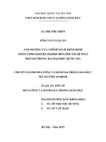Ảnh hưởng của chính sách kiểm định chất lượng giáo dục đại học đến công tác quản lý đào tạo trong hai đại học quốc gia