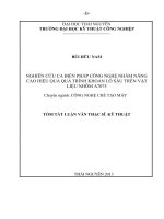 tóm tắt luận văn thạc sĩ kỹ thuật  NGHIÊN cứu CA BIỂN PHÁP CÔNG NGHỆ NHẰM NÂNG CAO HIỆU QUẢ QUÁ TRÌNH KHOAN lỗ sâu TRÊN vật LIỆU NHÔM a7075 