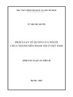 Pháp luật về quyền của người chưa thành niên phạm tội ở việt nam (TT) 