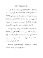 tóm tắt luận văn thạc sĩ kỹ thuật   nghiên cứu, ứng dụng công nghệ PON để quy hoạch, nâng cấp và tối ưu hóa việc phân bổ vị trí và tần số mạng truyền dẫn 3g 