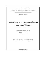 tóm tắt luận văn thạc sĩ kỹ thuật  mạng wimax và kỹ thuật điều chế OFDM trong mạng wimax 