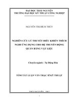 tóm tắt luận văn thạc sĩ kỹ thuật   NGHIÊN cứu lý THUYẾT điều KHIỂN THÍCH NGHI ỨNG DỤNG CHO hệ TRUYỀN ĐỘNG QUẤN BĂNG vật LIỆU 