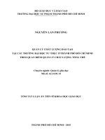 Quản lý chất lượng đào tạo tại các trường đại học tư thục ở thành phố hồ chí minh theo quan điểm quản lý chất lượng tổng thể 