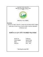 Đánh giá thực trạng và một số giải pháp phát triển chè shan tuyết tại xã bằng phúc  huyện chợ đồn   tỉnh bắc kạn  