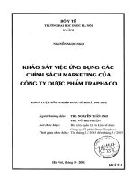 Khảo sát việc ứng dụng các chính sách marketing của công ty dược phẩm traphaco