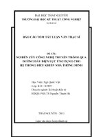 tóm tắt luận văn thạc sĩ kỹ thuật   NGHIÊN cứu CÔNG NGHỆ TRUYỀN THÔNG QUA ĐƯỜNG dây điện lực ỨNG DỤNG CHO hệ THỐNG điều KHIỂN NHÀ THÔNG MINH 