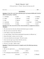 Đề thi tiếng anh 8 (1) 