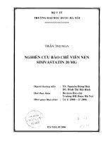 Nghiên cứu bào chế viên nén simvastatin 20 mg